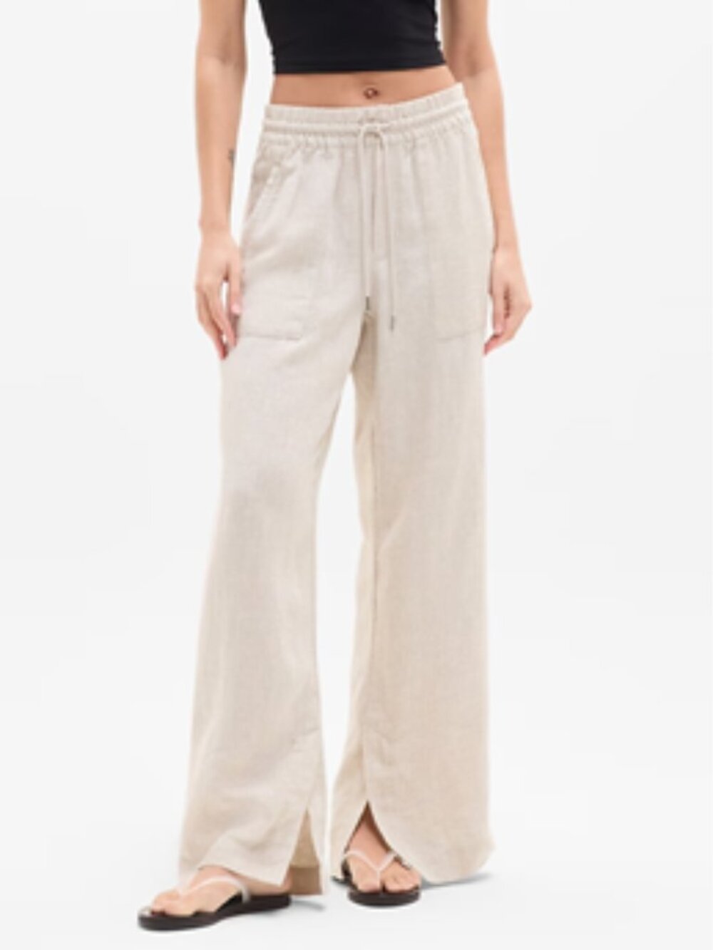 Athleta Retreat Linen High Rise Wide Leg Pant